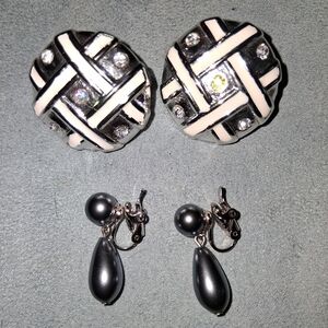 Two Sets Of Clip On Earrings